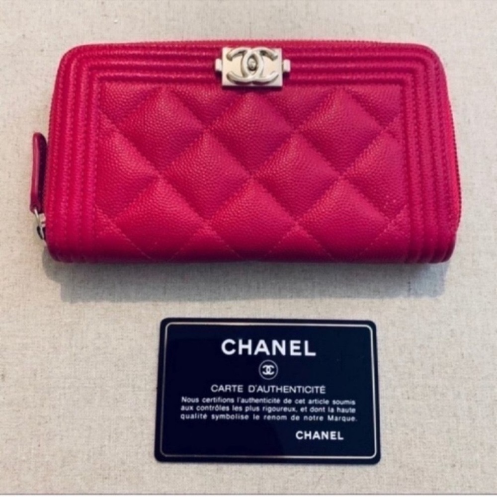 CHANEL | Wallet | Caviar Quilted Small | Dark Pink - Picture 6 of 13